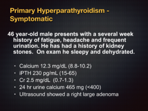 primary hyperparathyroidism symptomatic