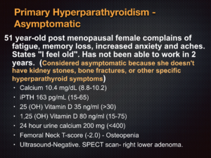 primary hyperparathyroidism asymptomatic