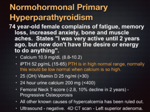 normohormonal primary hyperparathyroidism