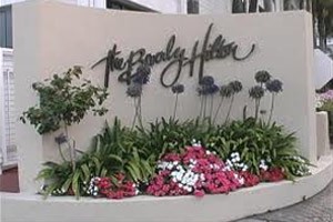Facade of the Beverly Hilton hotel
