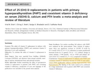 screenshot of hyperparathyroidism vitamin d article