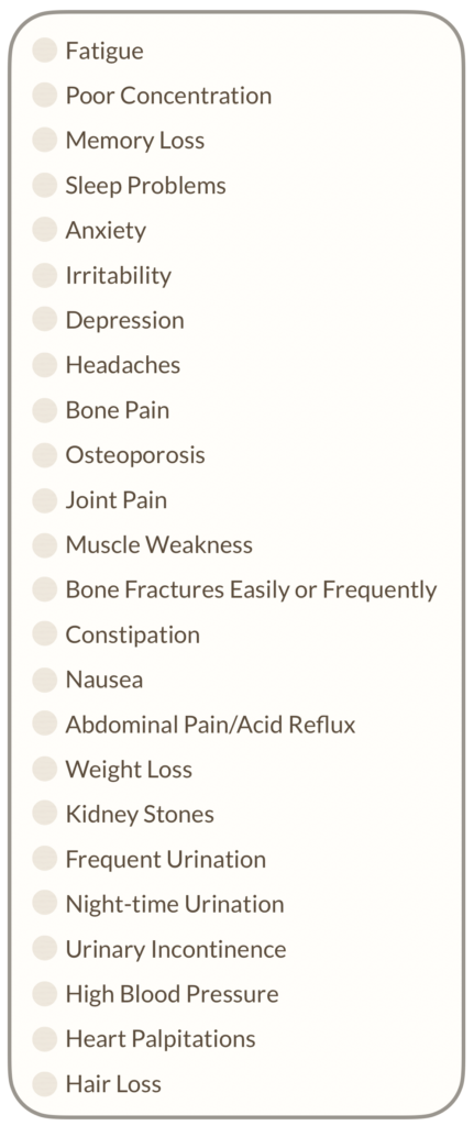 Symptoms List for Hyperparathyroidism Diagnosis